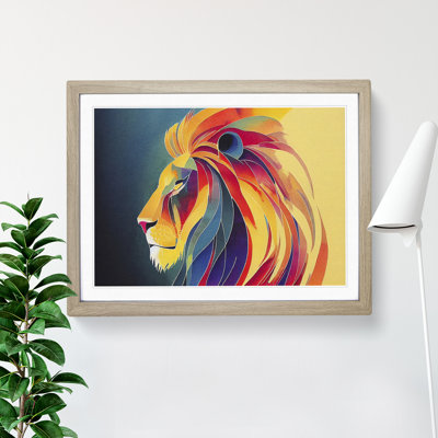 Lion Watercolour Vol.6 Abstract 1 Piece Single Picture Frame Painting