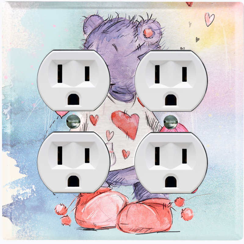 Patterned 2 - Gang Duplex Outlet Standard Wall Plate