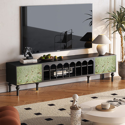 Meuble télé avec rangement peint français rétro