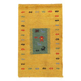 Gold Hand Knotted Gabbeh Rug 2'x 3'2"