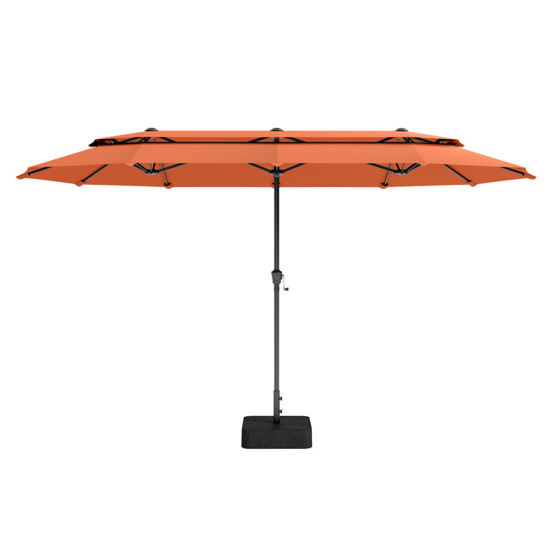 Rectangular Market Parasol, 108cm W x 156cm D, Orange