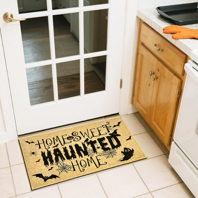 Halloween Welcome Doormat Front Door Entrance Mat For Indoor Outdoor Home Sweet Haunted Home Doormat Ghost Bat Door Mat Holiday Inside Outside Rug Carpet For Entryway Hallway Porch Patio