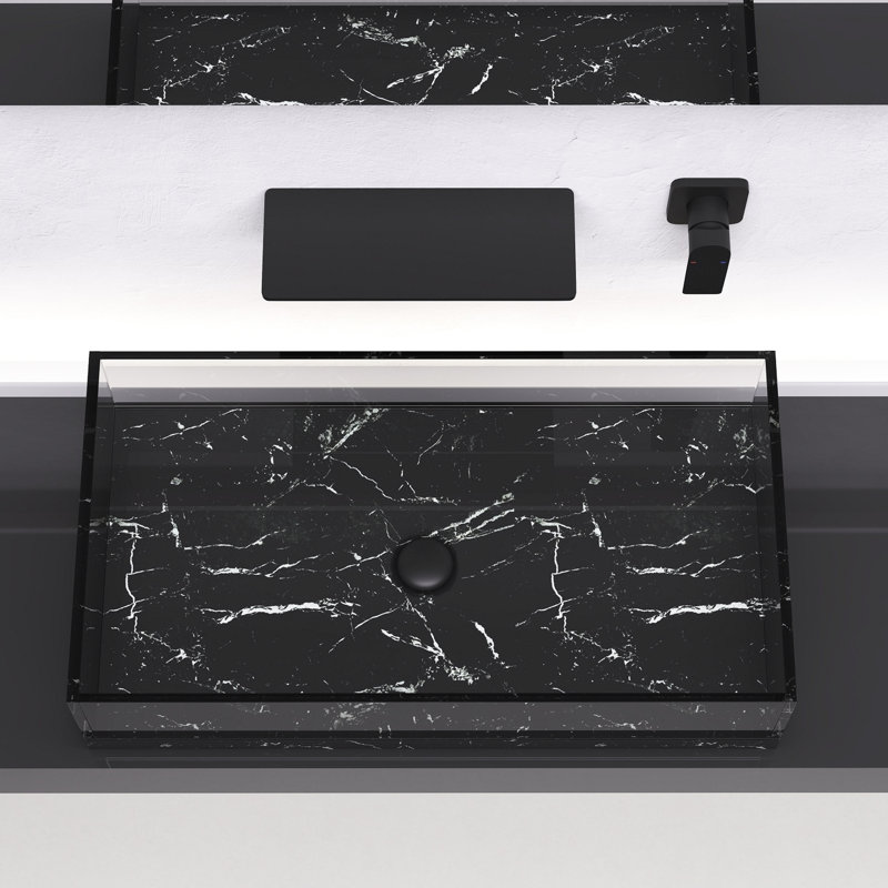 Waterfall Bathroom Sink Faucet In Matte Black, Single For Effortless Water Adjustment, Crafted From Quality Brass Black With Sink, Easy Handling, Fabricated