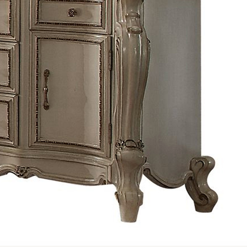 Commode picarde à finition perle et cerisier
