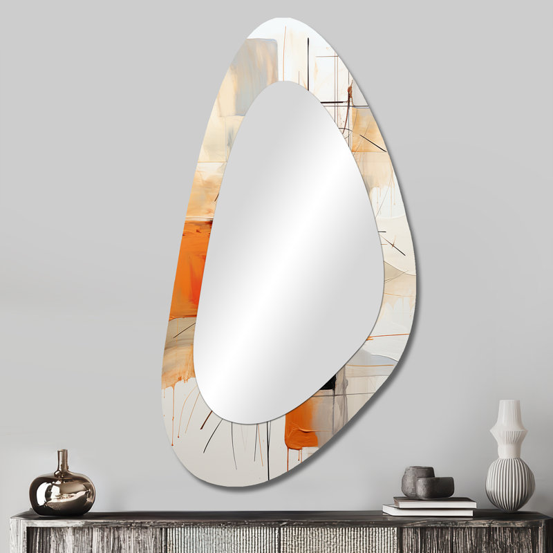 Orange gris, dessin au trait abstrait expressionnisme