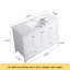 Ensemble de meuble-lavabo blanc 48 po avec lavabo en céramique, armoire de rangement abondante, 4 portes à fermeture en douceur et 2 tiroirs-116561913