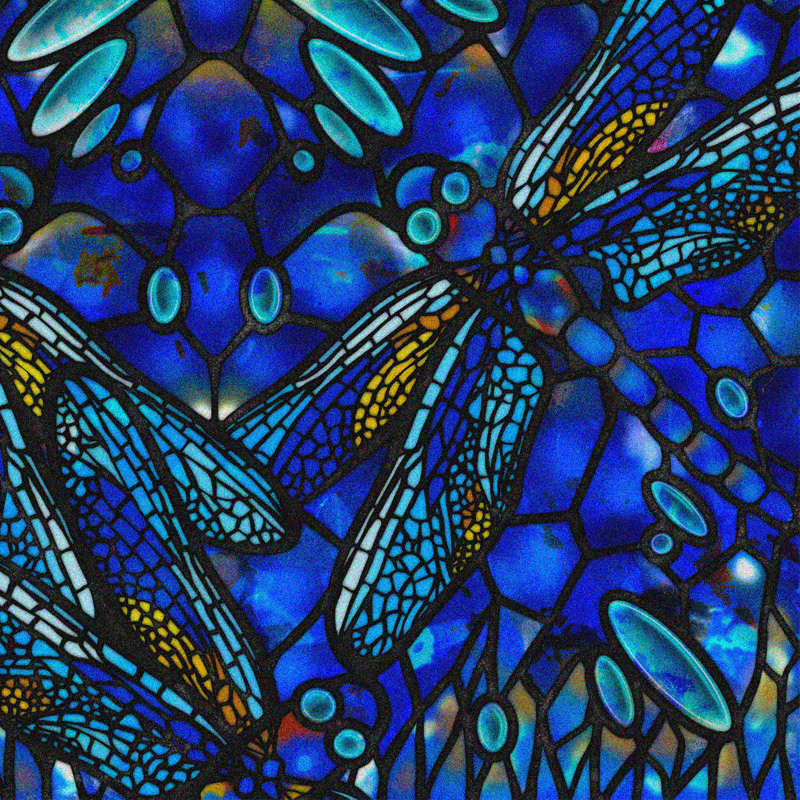 Adhésif décoratif libellule, Bleu
