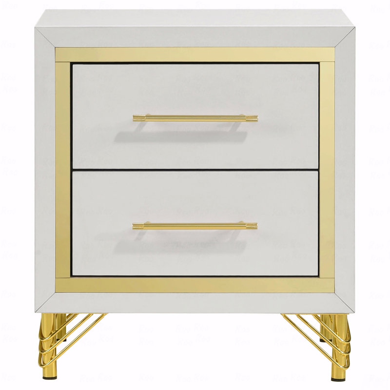 2-Drawer Bedroom Nightstand, Bedside Nightstand Table