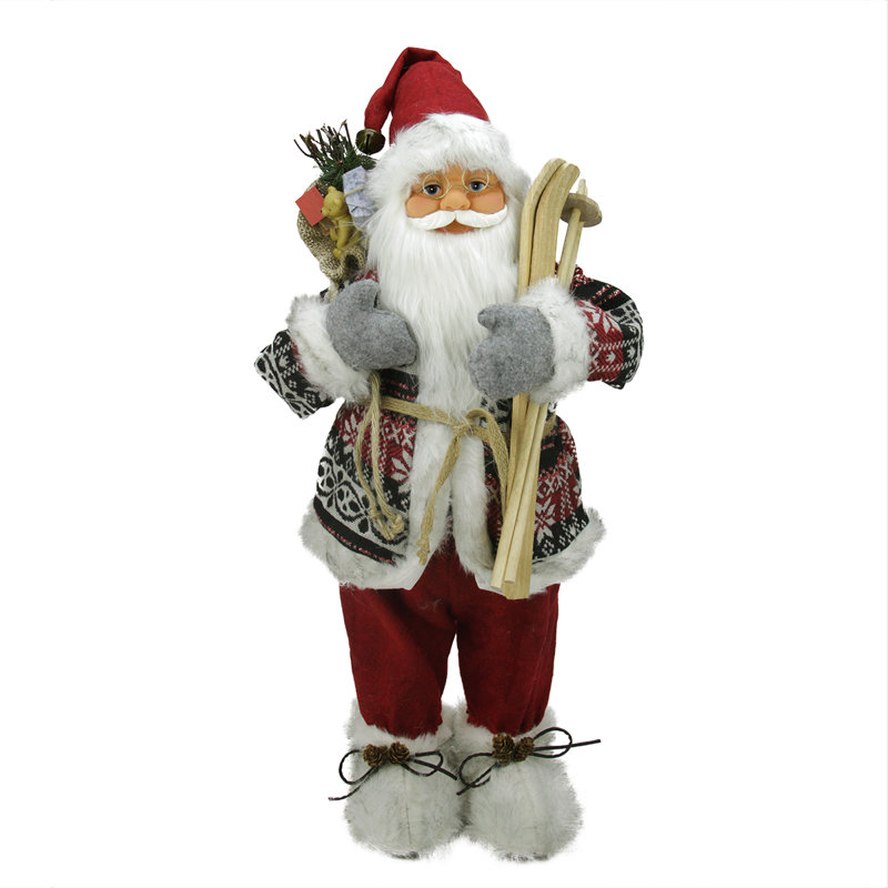 Figurine père Noël 24 po avec sac en toile de jute