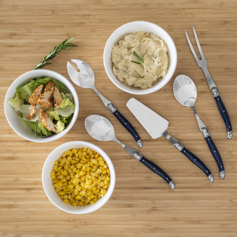 Navy Blue Stainless Steel 5-Piece Hostess Serving Set