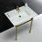 Kingston Brass Dreyfuss 31-Inch Ceramic Console Sink with Stainless Steel Legs-50241373-50233731