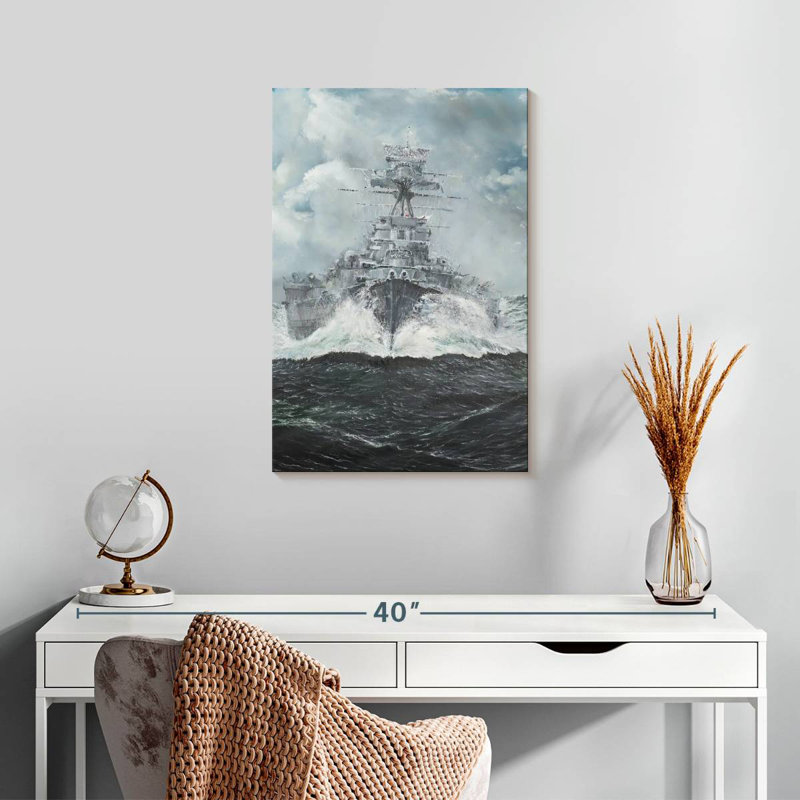 Mait HMS Hood Heads For Bismarck, 24" H x 16" W