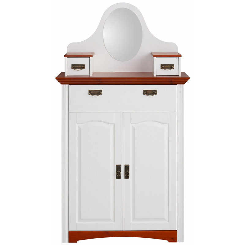 Hurtado Solid Wood 94.2cm W 3 - Drawer Chest of Drawers, White/Cherry