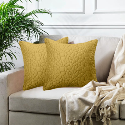 Pebble Pattern Velvet Cushion Covers, Set of 2 – Textured Plush Scatter Pillow Covers for Sofa, Bed & Living Room 