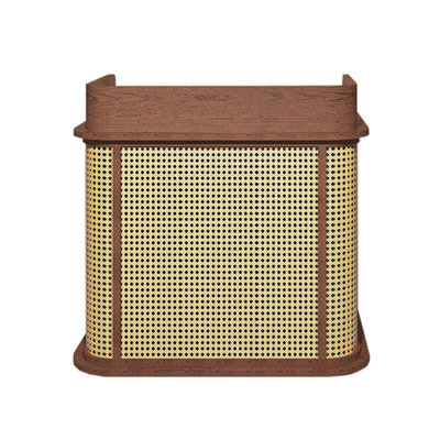 35.43" Brown Rectangular Solid Wood Reception Desk