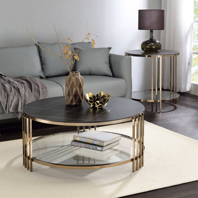 Abisha Sintered Stone Top Round Coffee Table
