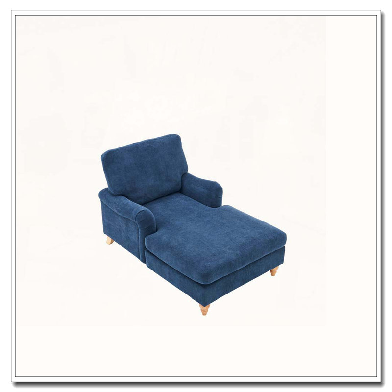 Canapé-lit moderne surdimensionné avec pieds en bois, Bleu
