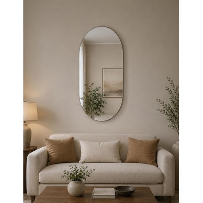 Glass Oval Wall Mirror