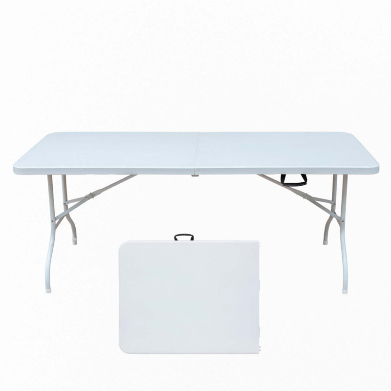 6Ft Plastic Folding Table(Only Table), White