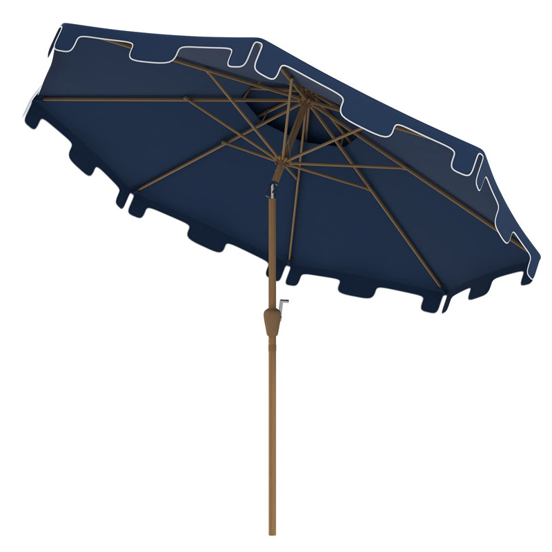 Parasol de patio 9 pi Outsunny, Bleu très foncé