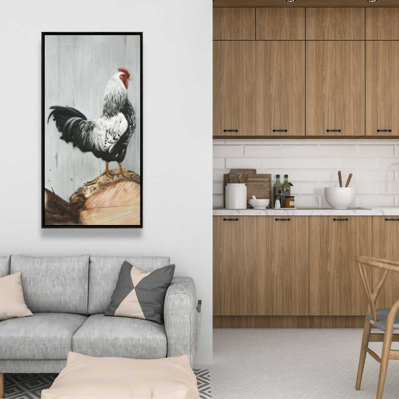 Toile encadrée Wyandotte Rooster, H 49,25 po x l 25,25 po