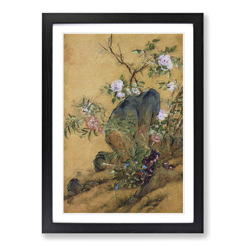 Roses by Lang Shining - Picture Frame Painting Print, 50cm H x 35cm W x 2cm D, Black