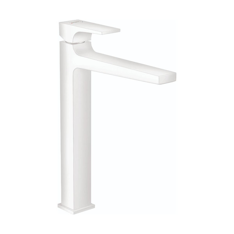 Hansgrohe Metropol Single-Hole Faucet 260 with Lever Handle and Drain Assembly, 1.2 GPM, Matte White