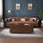 Cherry Wood Coffee Table with Storage Drawers-1304308004