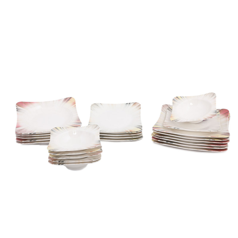 Amboise Piece Porcelain China Dinnerware Set - Service for 6