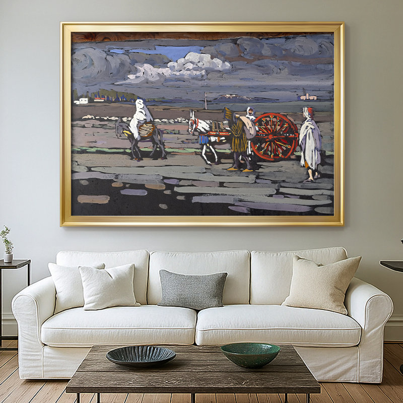 «Arabs I» (Cimetière) - Wassily Kandinsky - Toile tendue avec châssis, 1909, 30 x 5 x 42,5, Toile avec cadre, Doré