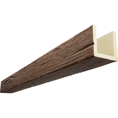 Hand Hewn Timberthane Faux Wood 3-Sided Ceiling Beam (U-beam)