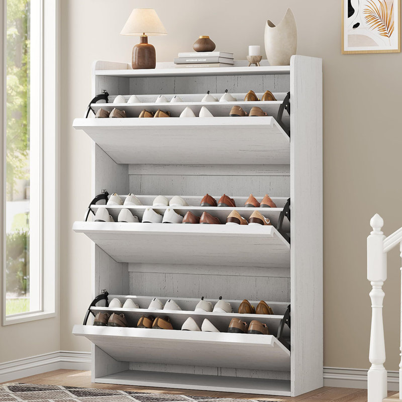 24 Pair Flip Down Shoe Storage