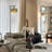 Industrial Floor Lamp With Rustic Stripe Lampshade Standing Pole Light Heavy Base E26 Socket Footswitch For Bedroom Office Reading Study