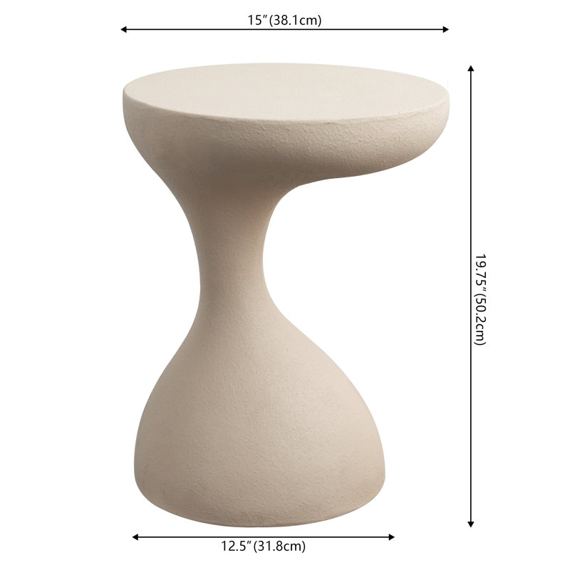 Boracay 19.75" Modern Minimalist Indoor/Outdoor Resin Drink Table, Mocha