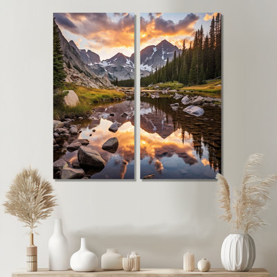 Colorado Mountain Senerity III - art mural moderne vert