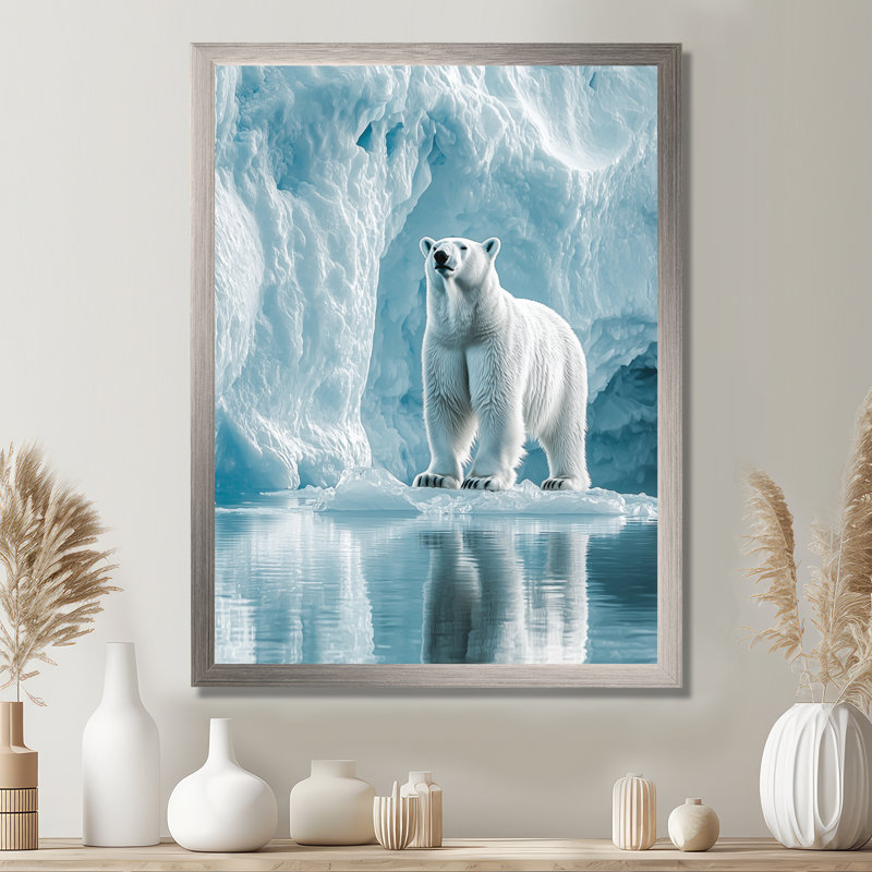 Geir - Décoration murale animaux, Argent, H 32 po x l 24 po, Reproduction encadrée sans passe-partout