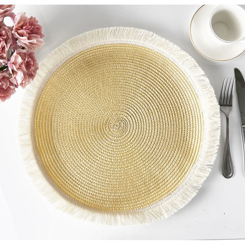Ensemble de napperons 6 pièces Alizee, Beige / blanc