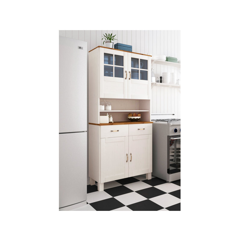 Martindale 85cm Solid Wood Sideboard, White/Honey