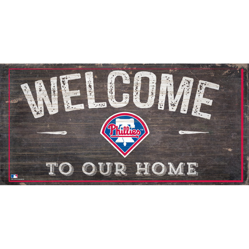 Décoration murale à enseigne vieillie welcome, Phillies de Philadelphie