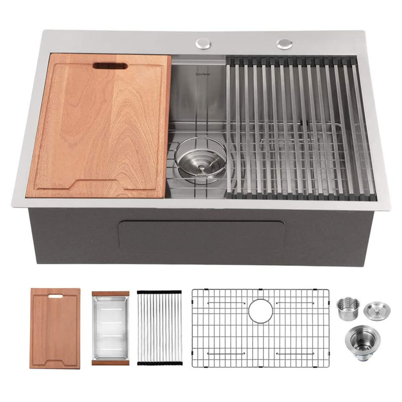 33'' L Single Bowl Stainless Steel Kitchen Sink