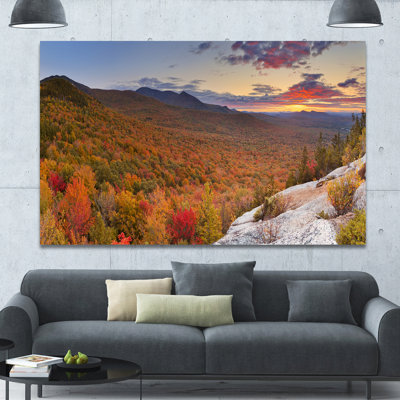«Endless Forêts in Fall Panorama», reproduction de photo sur toile tendue encadrée
