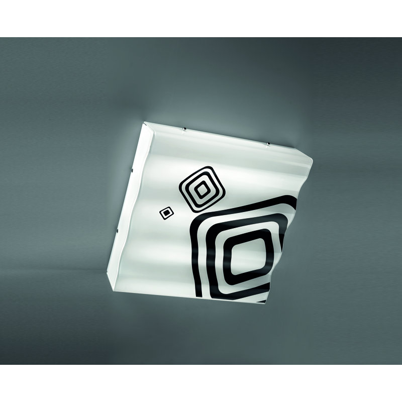 Ola Glass Flush Mount, 2 x E27 42W, Black