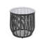Table d'appoint 15,63 pouces pour patio, décor, verre trempé et cadre en fer thermolaqué