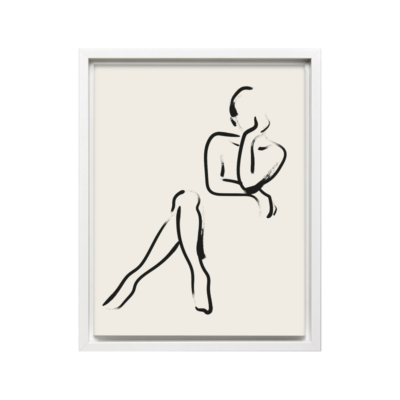 Silhouette féminine n ° 1, Canvas, White Framed, 16"H x 20"W