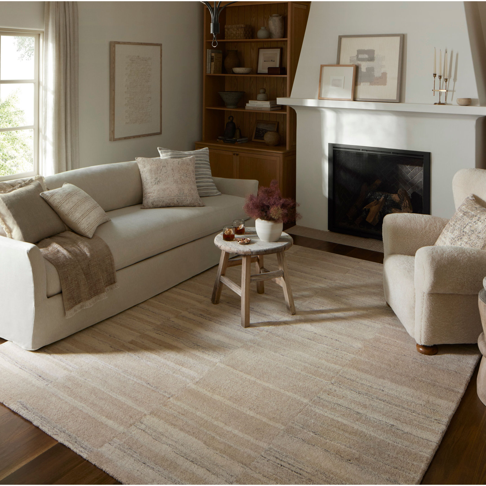 Amber Lewis x Loloi Rocky Natural/Sand Area Rug, Rectangle 9'3" x 13'