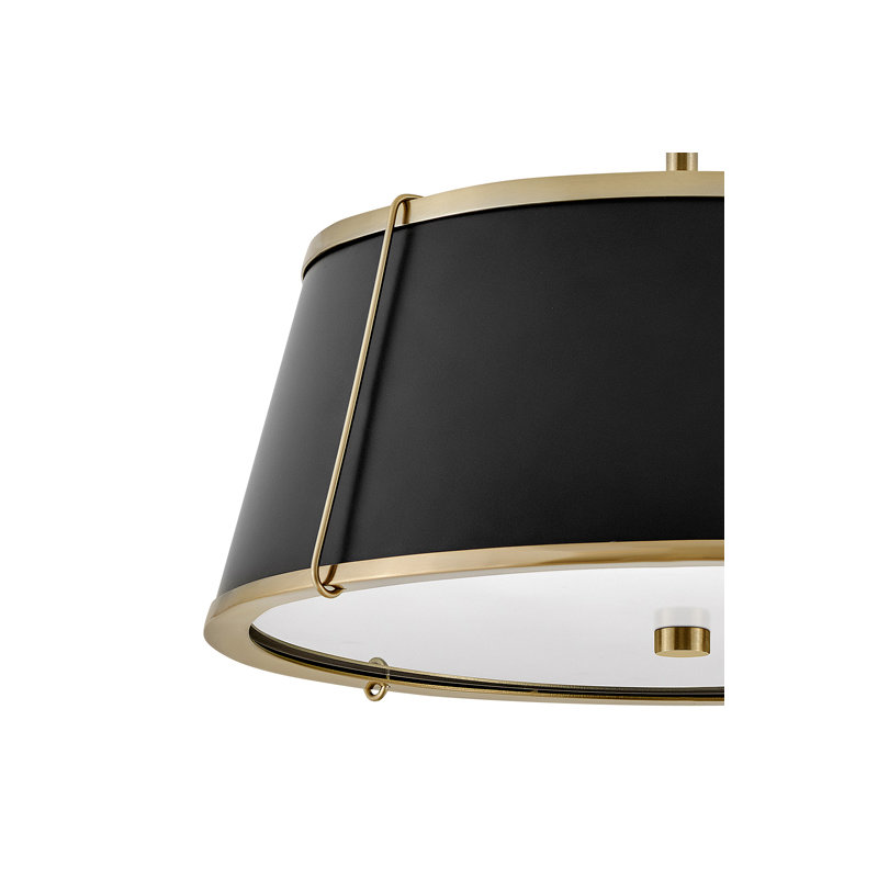 Clarke Medium Semi-Flush Mount, Black, Warm Brass