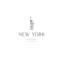 New York Coordinates With Statue Of Liberty Sketch by Blursbyai - No Frame Gallery-Wrapped Canvas Giclée on Canvas-1088465402