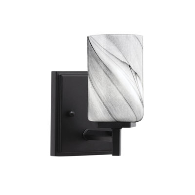 Fausley Wall Sconce Shown With 4" Onyx Swirl Glass