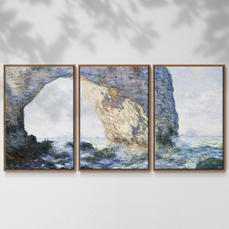 " Monet " 3 - Pieces, 40" H x 78" W x 2" D, Walnut