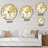 Golden Map Of The Earth - Large Fashion Wall Clock-1272382975